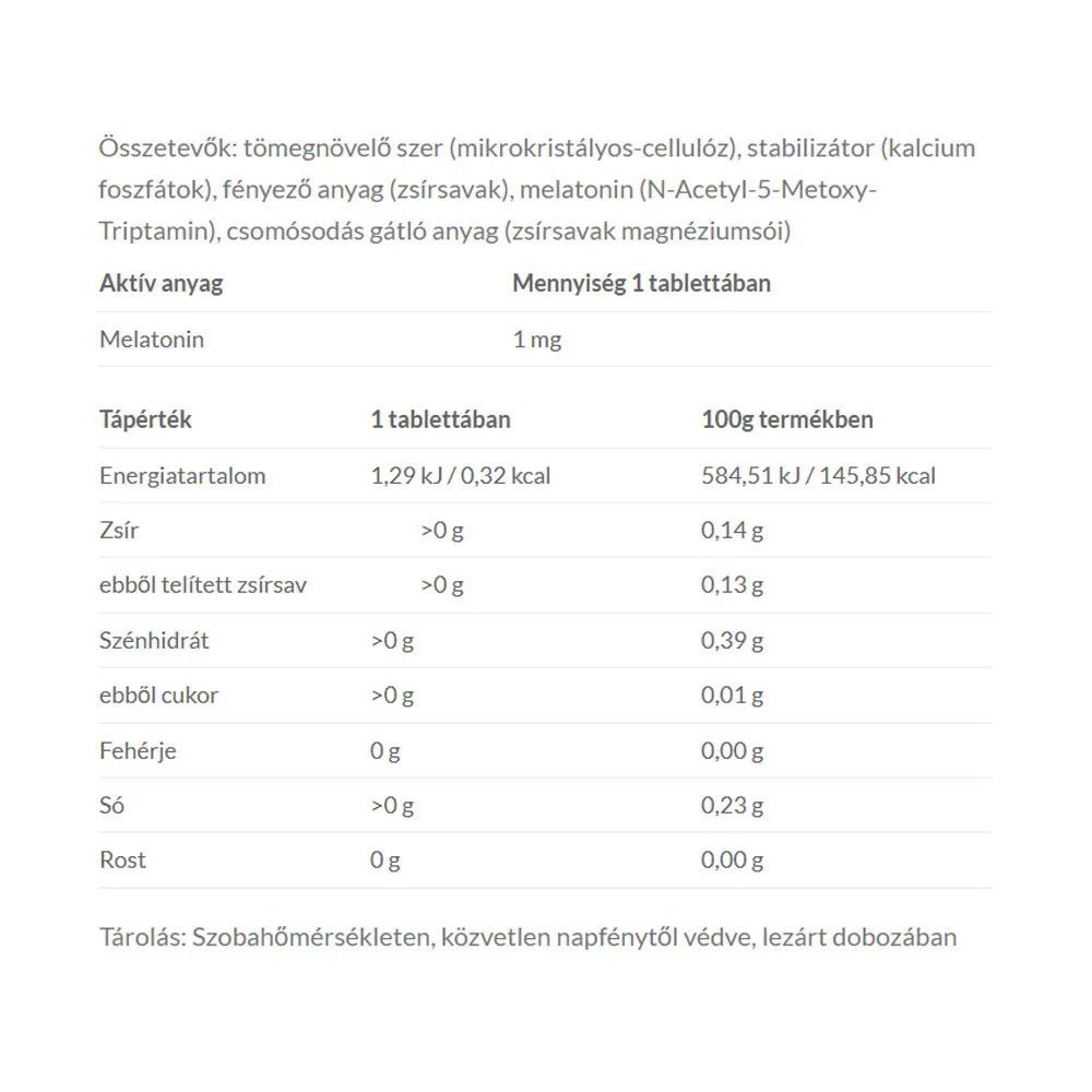 JutaVit Melatonin 1 mg (50 Tablets) - Afbeelding 2