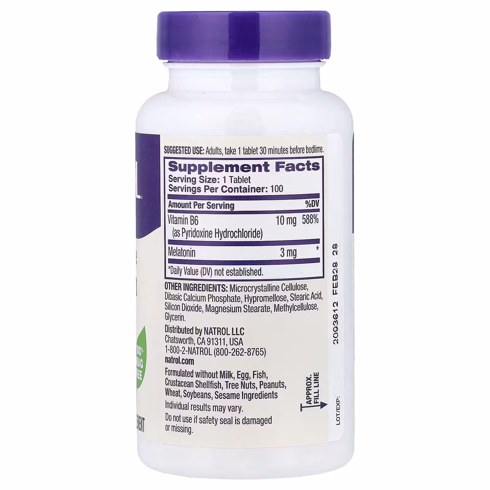 Natrol Melatonin Time Release 3 mg (100 Tablets) - Afbeelding 2