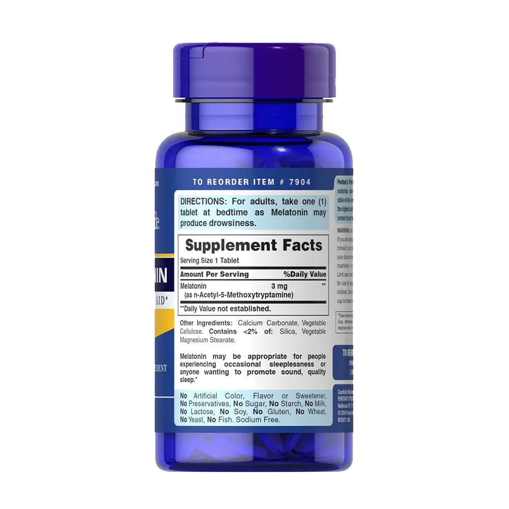 Puritans Pride Melatonin 3 mg (240 Tablets) - Afbeelding 4