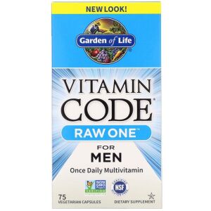 Vitamin Code RAW ONE voor mannen - 75 vcaps - Nuvalia