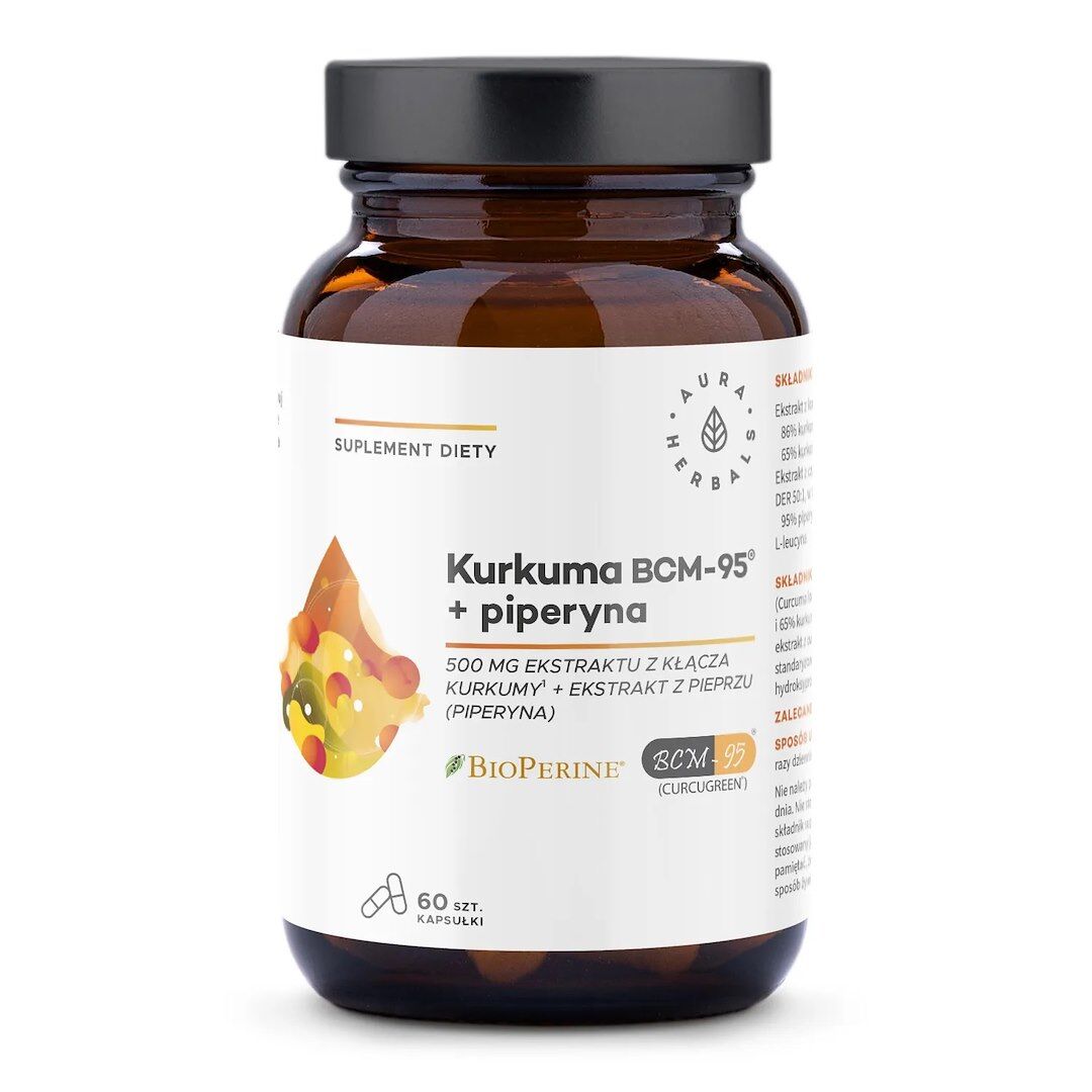 AURA HERBALS Turmeric 500 mg BCM-95® + piperine (60 caps.) - Viking Supplements