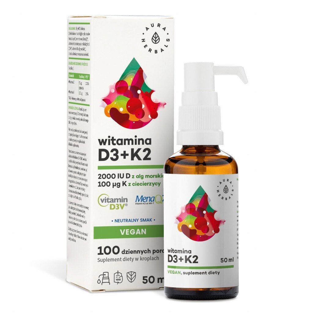 AURA HERBALS Vitamine D3 2000 IE + K2 Vegan (50 ml / 1