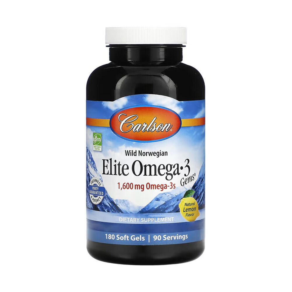 Carlson Labs Elite Omega-3 Gems 1600 mg, 180 softgels - Viking Supplements