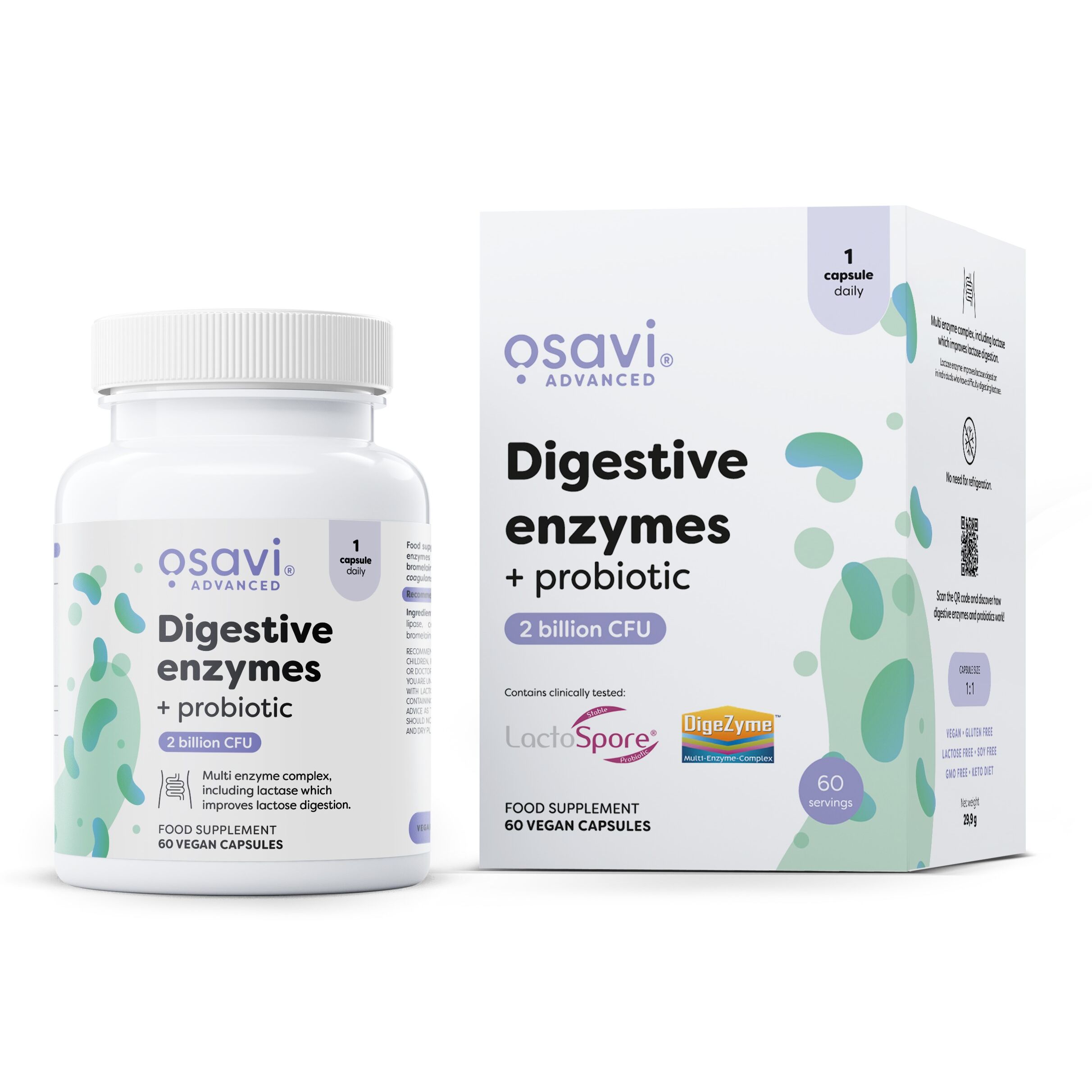 Spijsverteringsenzymen + probiotica - 60 veganistische capsules - Viking Supplements
