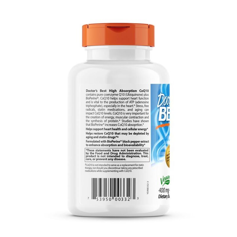 Doctor's Best High Absorption CoQ10 400mg 180 veg. capsules - Afbeelding 4