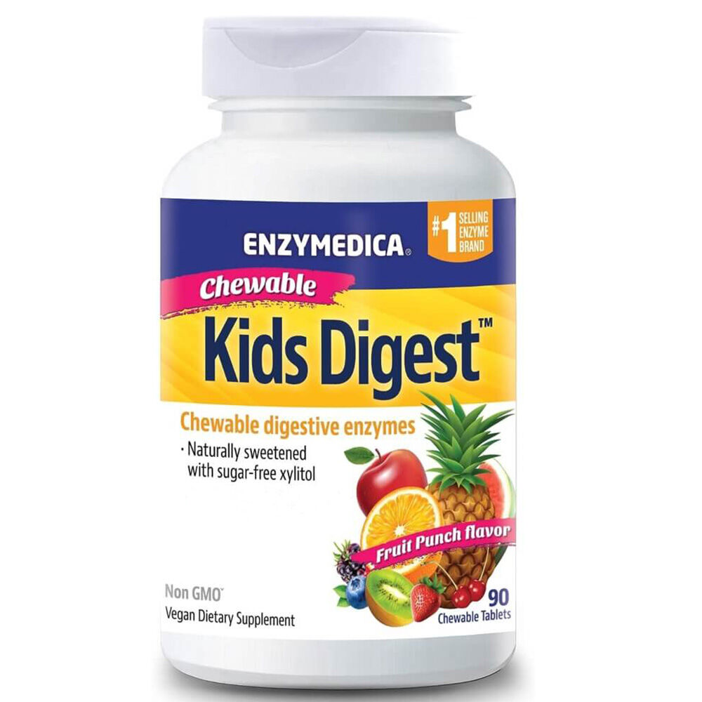 Enzymedica Kids Digest Kauwtabletten met fruitpunch-smaak, 90 kauwtabletten - Viking Supplements