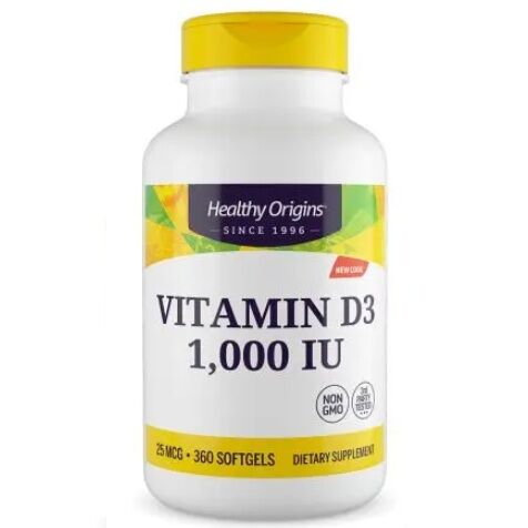 HEALTHY ORIGINS Vitamine D3 1000 IE (360 capsules) - Viking Supplements