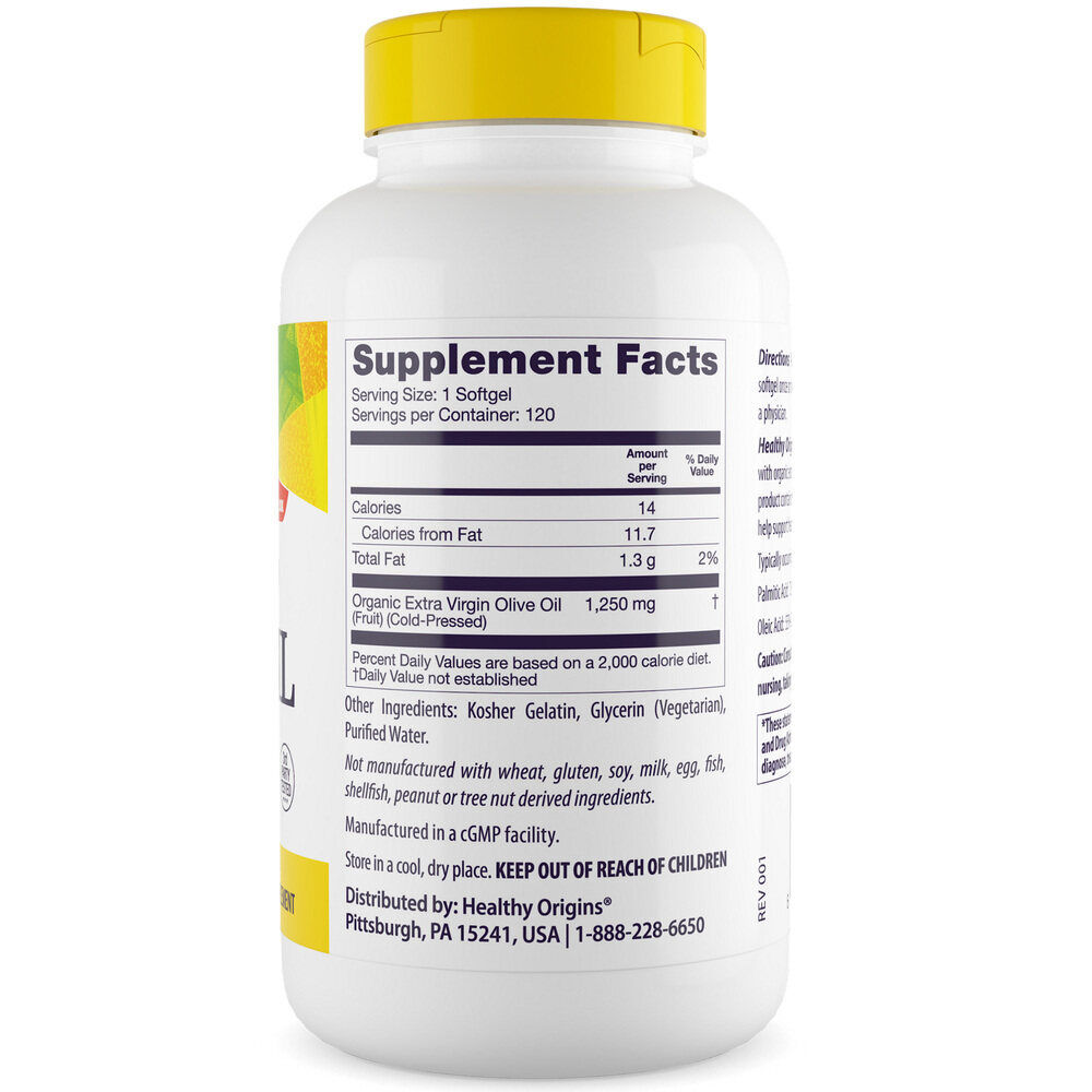 Healthy Origins Olive Oil 1 250mg 120 softgels - Afbeelding 3