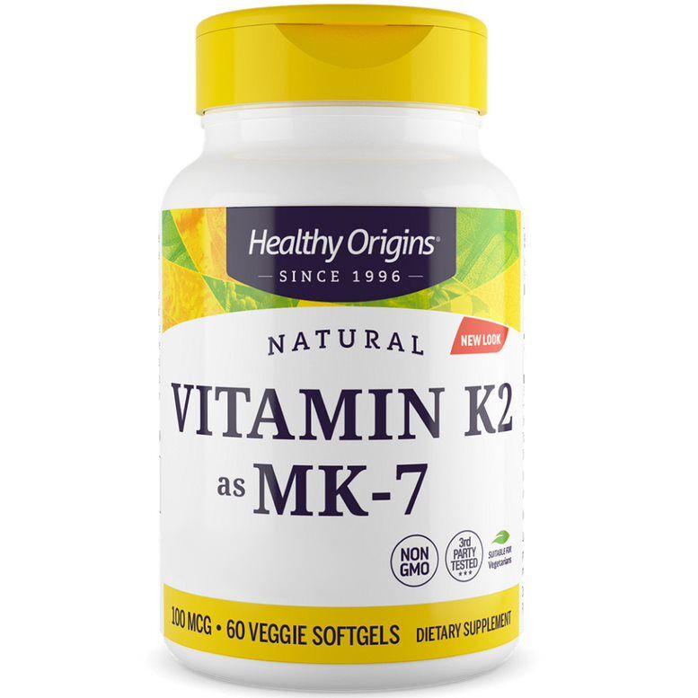 Healthy Origins Vitamine K2 MK7 100 mcg 60 zachte capsules - Viking Supplements