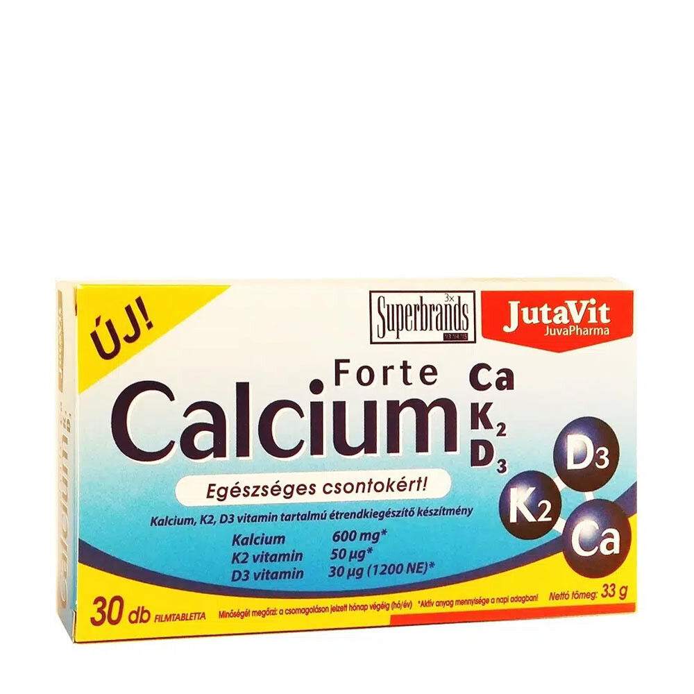 JutaVit Calcium Forte + Ca/K2/D3 (30 tabletten) - Viking Supplements