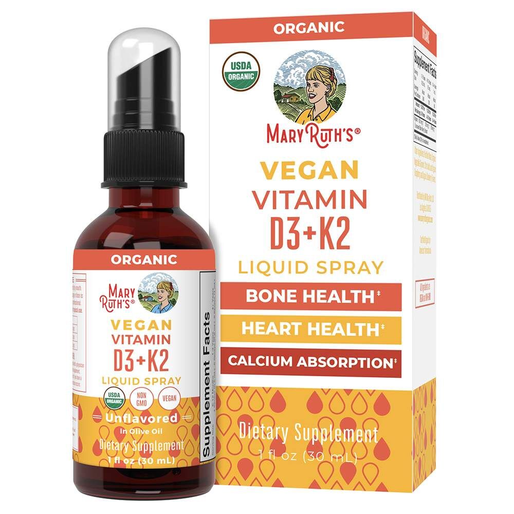 Mary Ruth's vitamine D3+K2-spray, zonder smaak, 1 oz (30 ml) - Viking Supplements