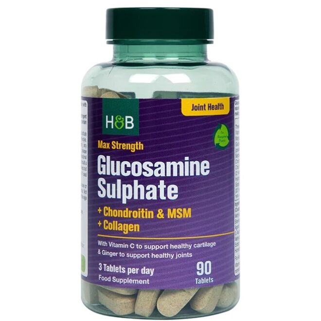 Max Strength Glucosaminesulfaat + Chondroïtine & MSM + Collageen - 90 tabletten - Viking Supplements
