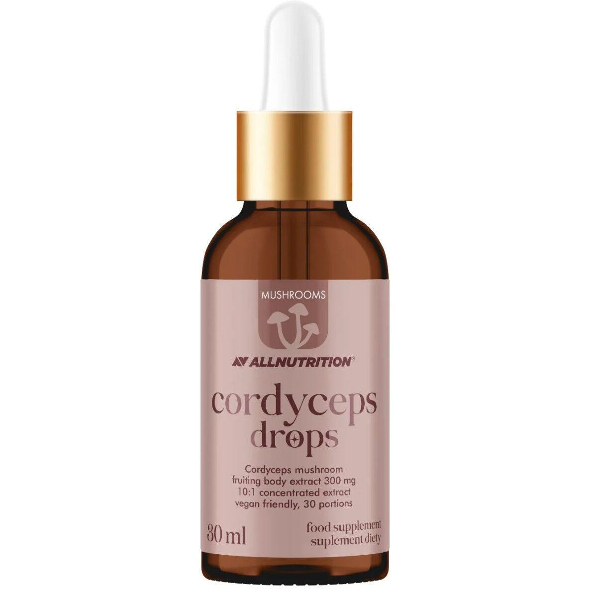 Cordyceps-druppels met paddenstoelen