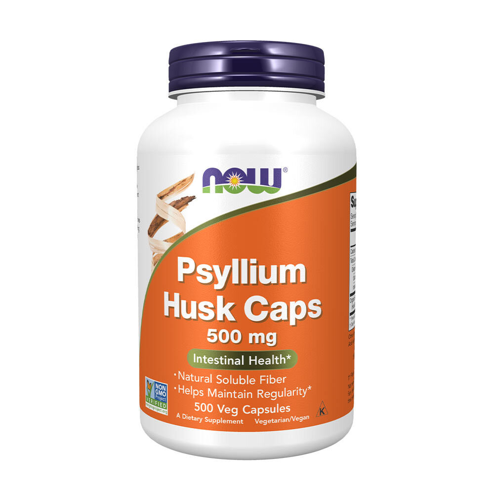 NOW Psylliumschil 500 mg (500 plantaardige capsules) - Viking Supplements