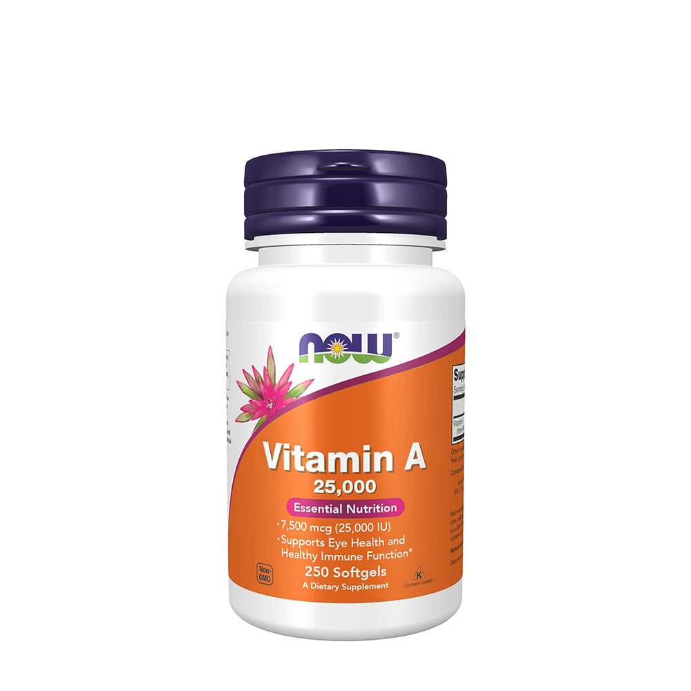 NOW Vitamine A 25.000 IE (250 softgels) - Viking Supplements