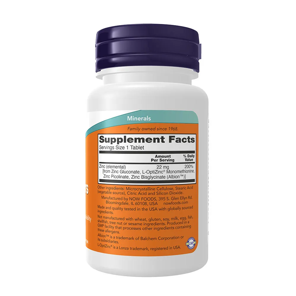 NOW Zinc Transporters 22mg (90 Tablets) - Afbeelding 2