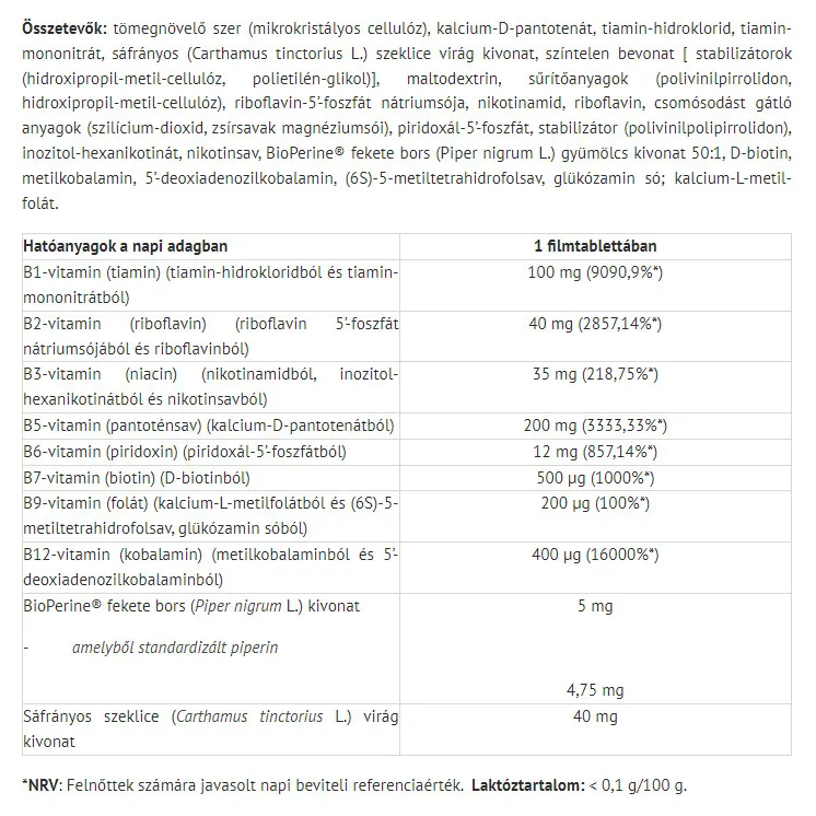 Natur Tanya B Complex Extra (30 Tablets) - Afbeelding 2
