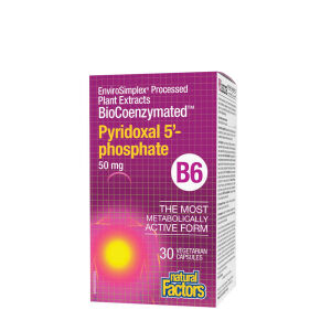Natural Factors BioCoenzymated Pyridoxal-5-fosfaat B6 50 mg (30 vegetarische capsules) - Viking Supplements
