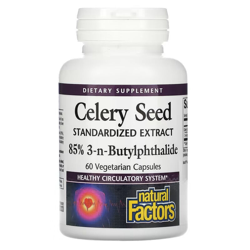 Natural Factors Selderijzaad 85% 3-n-butylftaliden 60 vegetarische capsules - Viking Supplements
