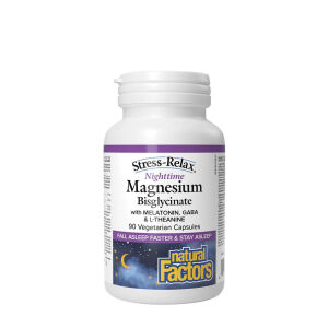 Natural Factors Stress-Relax Nachtmagnesiumbisglycinaat (90 capsules) - Viking Supplements