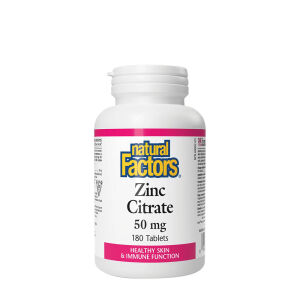 Natural Factors Zinc Citrate 50 mg (180 Tablets) - Viking Supplements