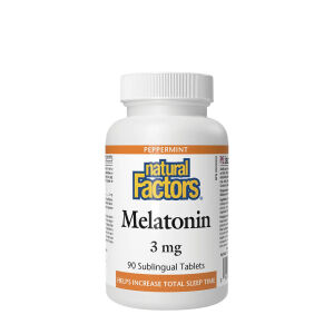Natural Factors – Melatonine 3 mg met pepermuntaroma - 90 sublinguale tabletten - Viking Supplements