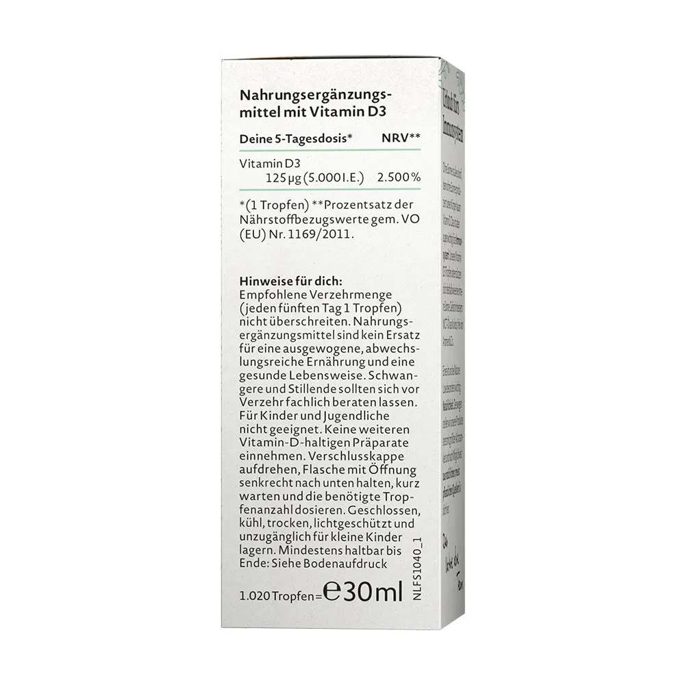 Nature Love Vitamin D3 5000 IU (30 ml) - Afbeelding 2