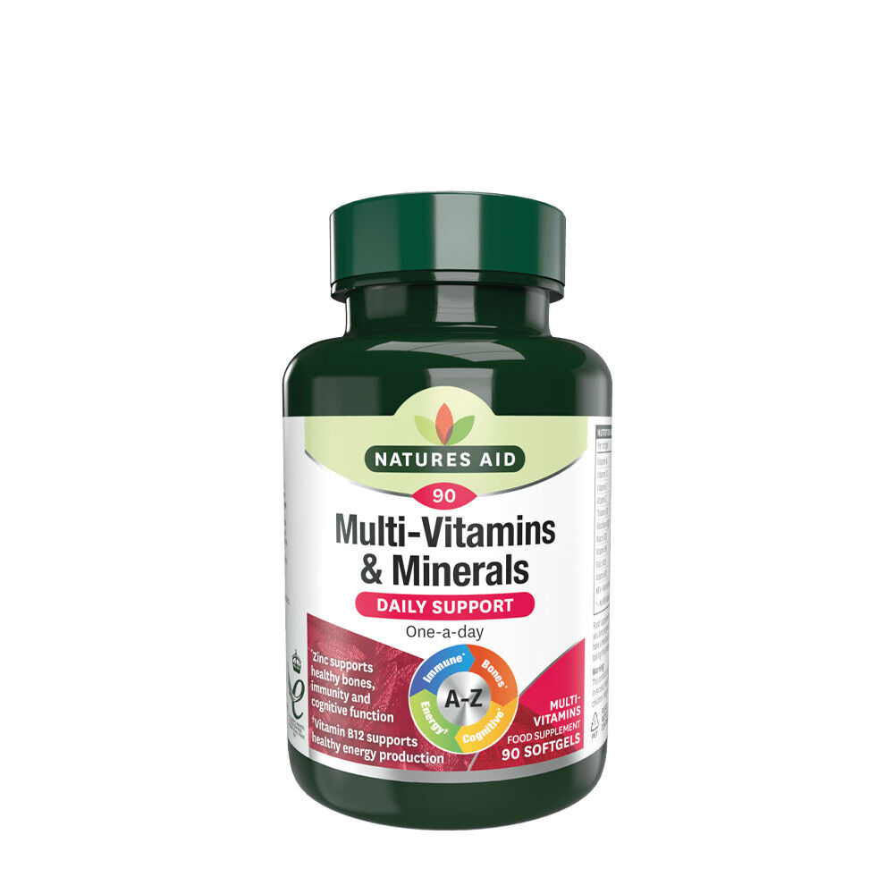 Natures Aid Multivitaminen & Mineralen (met ijzer) (90 softgels) - Viking Supplements