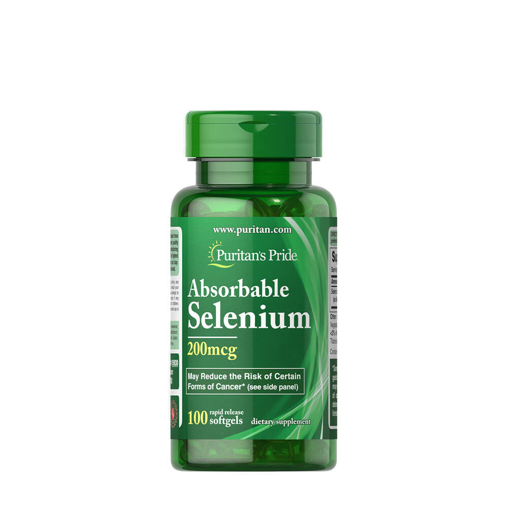 Puritan's Pride Absorbeerbaar Selenium 200 mcg (100 softgels) - Viking Supplements