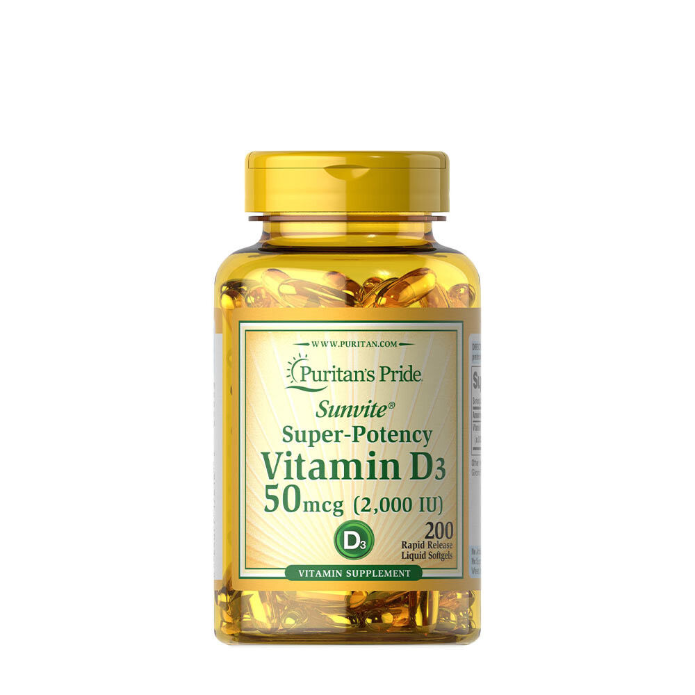 Puritans Pride Vitamine D3 2000 IE (200 softgels) - Viking Supplements