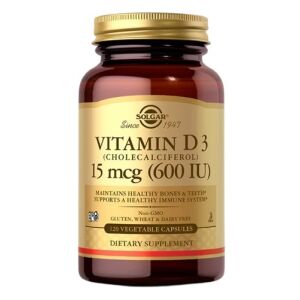 SOLGAR Vitamin D3 15 mcg (600 IU) (120 kaps.) - Viking Supplements