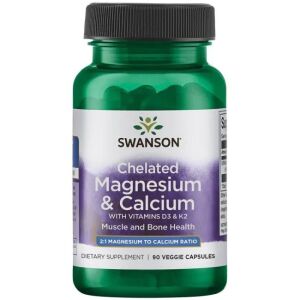 SWANSON Albion Magnesium- en calciumchelaat met D-3 en K-2 - Viking Supplements