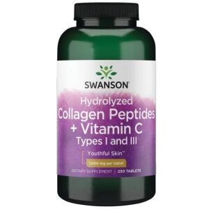 SWANSON Gehydrolyseerd collageen I en III + C 250 tabletten - Viking Supplements