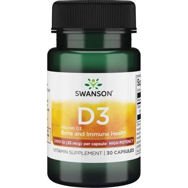 SWANSON Vitamine D-3 1000 IE 30 capsules - Viking Supplements