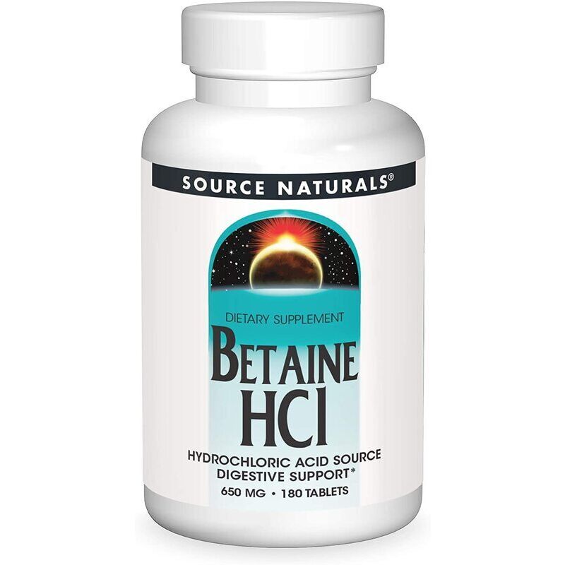 Source Naturals Betaïne-HCl 650 mg, 180 tabletten - Viking Supplements