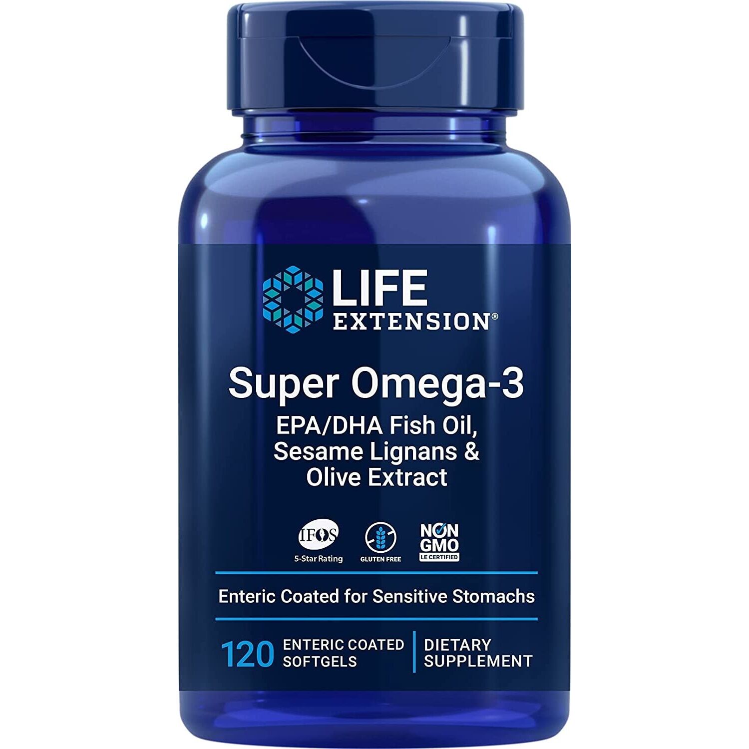 Super Omega-3 EPA/DHA met sesamlignanen en olijfolie-extract - 120 maagsapbestendige softgels - Viking Supplements