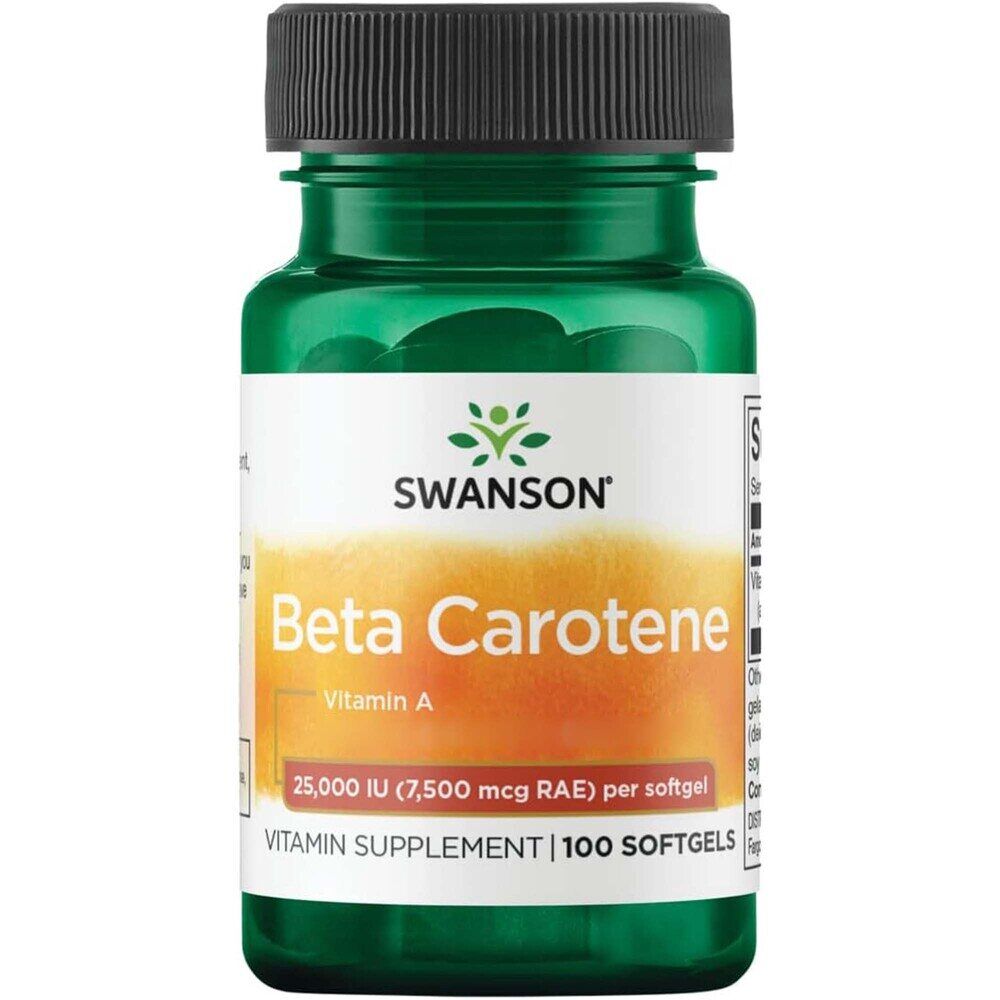 Swanson Beta Carotene 25 000IU (7 500mcg) 100 softgels - Viking Supplements