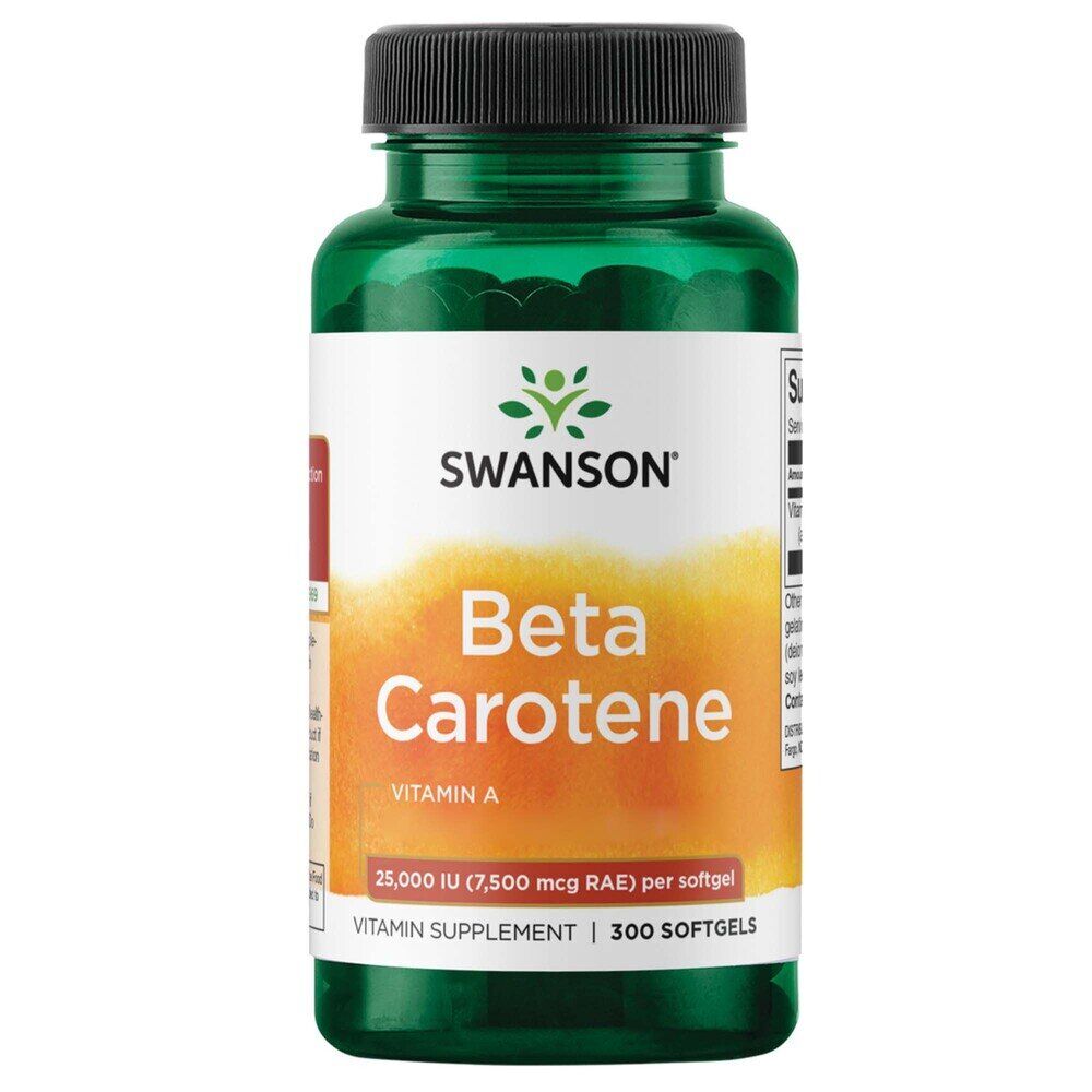Swanson Bètacaroteen 25 000 IE (7 500 mcg) 300 softgels - Viking Supplements