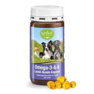 TIERLIEB Omega-3-6-9 Lijnzaadolie-capsules voor honden (180 caps) - Viking Supplements