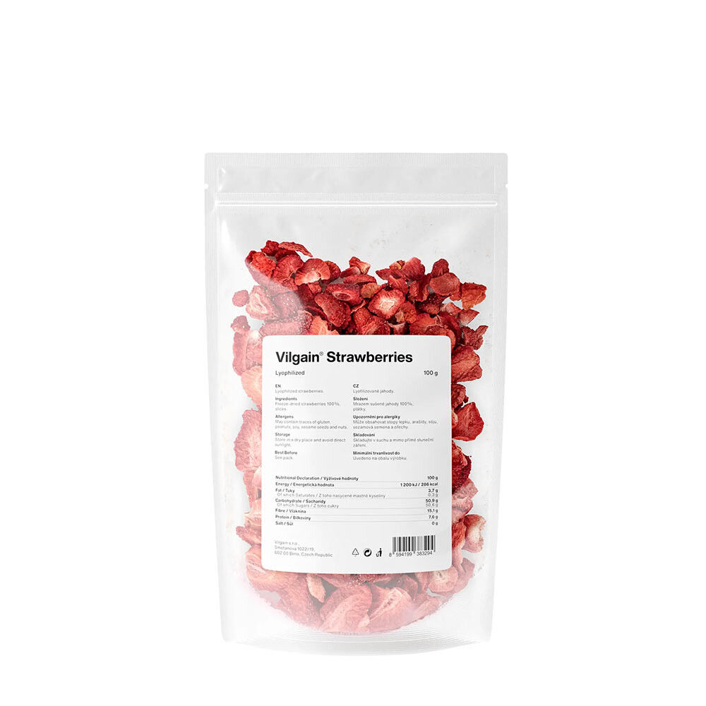 Vilgain Aardbeien, gevriesdroogd (100 g) - Viking Supplements