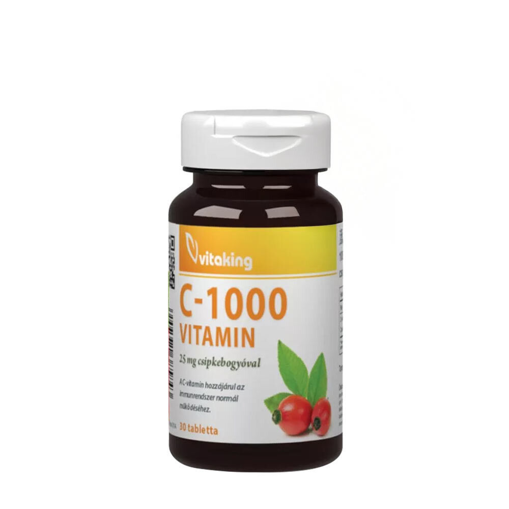 Vitaking C-1000 mg met 25 mg rozenbottel (30 tabletten) - Viking Supplements