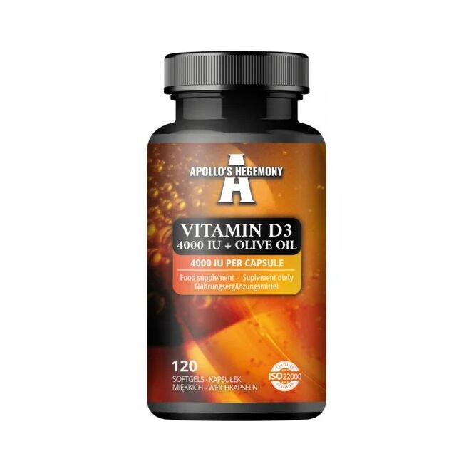 Vitamine D3 4000 IE + olijfolie - 120 softgels - Viking Supplements