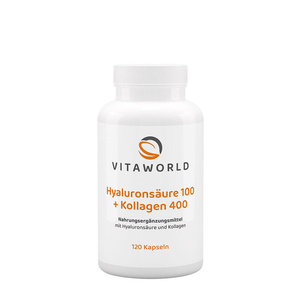 Vitaworld Hyaluronzuur 100 + Collageen 400 (120 capsules) - Viking Supplements